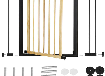 Traphekje | 75 - 103 cm | Traphek | Veiligheidshekje | Metaal | Hout | Zwart/Bruin
