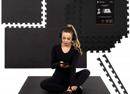 Puzzelmat | Fitness Vloer | Fitnessmat | Fitnesstegels | 60 x 60 cm | Set van 4