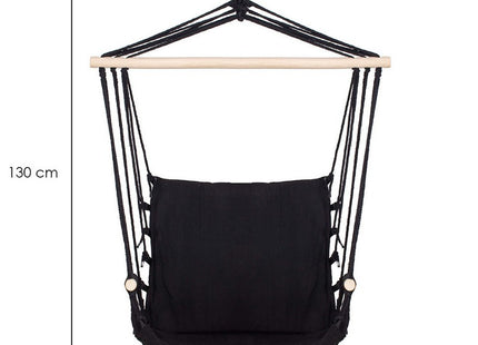 Hangstoel | Binnen & Buiten | Met Armleuning | Belastbaar tot 150 kg | 130 x 90 cm | Zwart