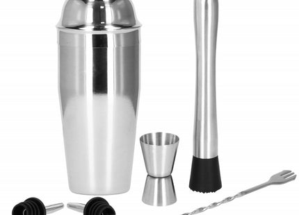 Cocktail Set | 6-Delige Cocktail Shaker Set | Cocktailset | Bartender set | RVS | Zilverkleurig