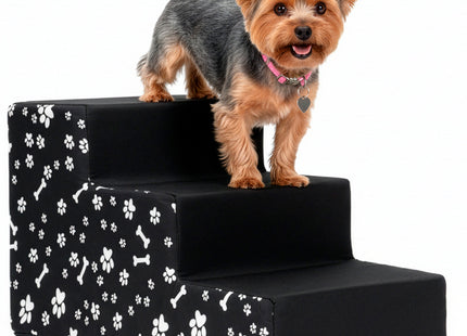 Hondentrap - Hondenloopplank - 3 Hellingen - Opstapje - Voor Grote en Kleine Honden - Zwart - 30 Cm