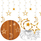 Lichtgordijn | IJspegel Verlichting | Inclusief USB En Afstandsbediening | 138 LED | Warm Wit | Sterren | Manen