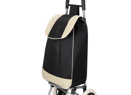 Boodschappentrolley - Wielen - Grijs - Zwart - Crème -30 L - 18 KG - 95 x 35 CM