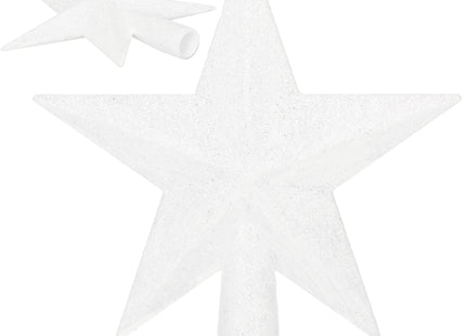 Kerstboom Piek | Ster | 19 cm | Glitter | Zilver