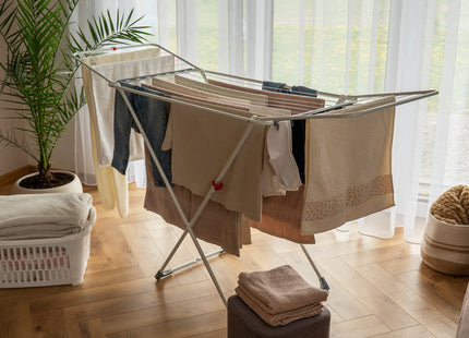 Droogrek - Wasrek - Droogtoren - 3 - Etages - Inklapbaar - Draaibaar - Wit - Staal - Kunststof - 15 KG