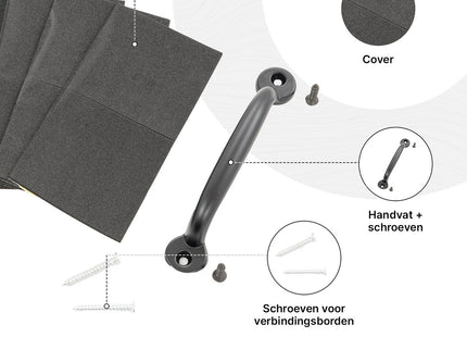 Muntel® Tussenstuk Wasmachine Droger - Stapelkit Wasmachine Droger - Universeel - Uitschuifbare werkblad - Zwart