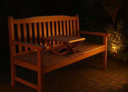 Tuinbank | Tuinbankje | Zitbank Buiten | Naaldhout | Met Tafel | 150 x 66 x 88 cm | Medium