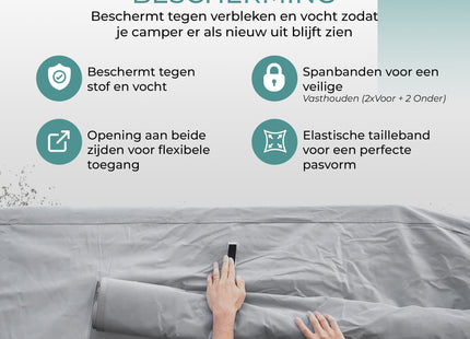 Camperhoezen - Caravanhoes - Caravan beschermhoezen - Waterdicht - UV-bestendig - 4 Laags - 8,70 x 2,35 x 2,75 M - (170g/m²)