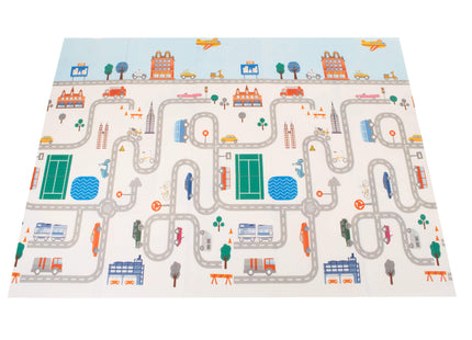 Speelmat | Speelkleed Foam | Opvouwbaar | Voertuigen | Dieren | Dubbelzijdig | Alfabet | Cijfers | 180 x 200 cm