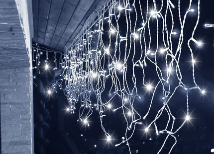 IJspegel Verlichting | 12 m + 2.5 m Snoer | 300 LED | Flash | Koppelbaar | Koel Wit