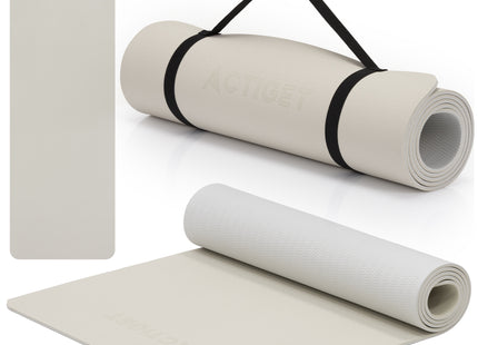 Actiget® Yogamat - Extra Dik - Inclusief Draagriem - 183 x 61 x 0.6 CM - Beige - TPE
