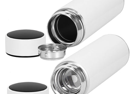 Thermosfles - Thermoskan - LCD- Display - 500 ML - RVS - Wit