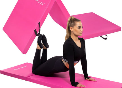 Fitnessmat | 3 Delig | 180 x 60 x 5.5 cm | Roze