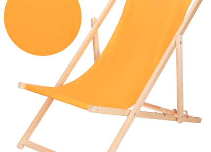 Strandstoel - Verstelbaar - Beukenhout - Hangemaakt - 3 Traps -  Oranje