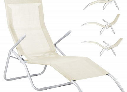 Ligstoel | Ligbed | Verstelbaar | Ergonomische Vorm | Beige