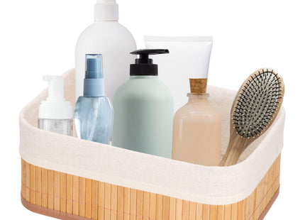 Organizer - Opberger - Badkamer - Cosmetica - Bamboe - Set Van 3 - Ecru