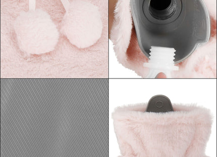 Warmwaterkruik- Pluche -Hoes - 2L - Inhoud - Pijnverlichting- Ontspanning -Roze