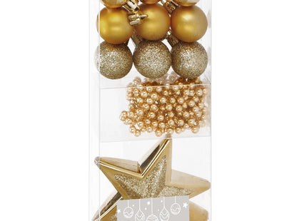 Kerstballen Set  | 11 Stuks | Kralen | Piek | Goud