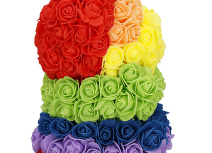 Rozen Beer | Rozenbeer | Rose Bear | Rozen Teddybeer | Liefde | Inclusief Giftbox | Valentijnsdag | Lhbtqia+ | 15.5 x 1 x 25 cm | Rainbow