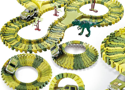 Dino Racebaan | Inclusief Jeep | 120 Delen | Groen