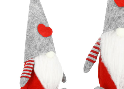 Kerstkabouter - Kerstdwerg - Kerstversiering - Grijs - 26 cm
