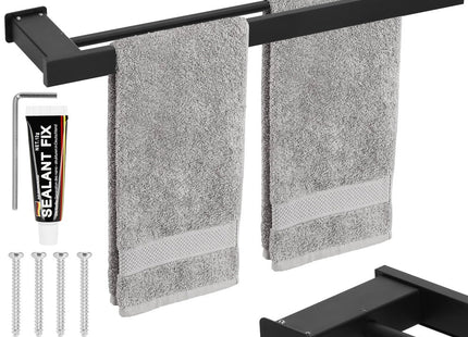 Handdoekrek | Handdoekrek Badkamer | 50 x 12 cm | Zwart