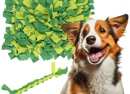 Hondensnuffelmat - Hondenspeelgoed - Gebit - Reiniging - Ontspannen -Fleece - Groen - Geel