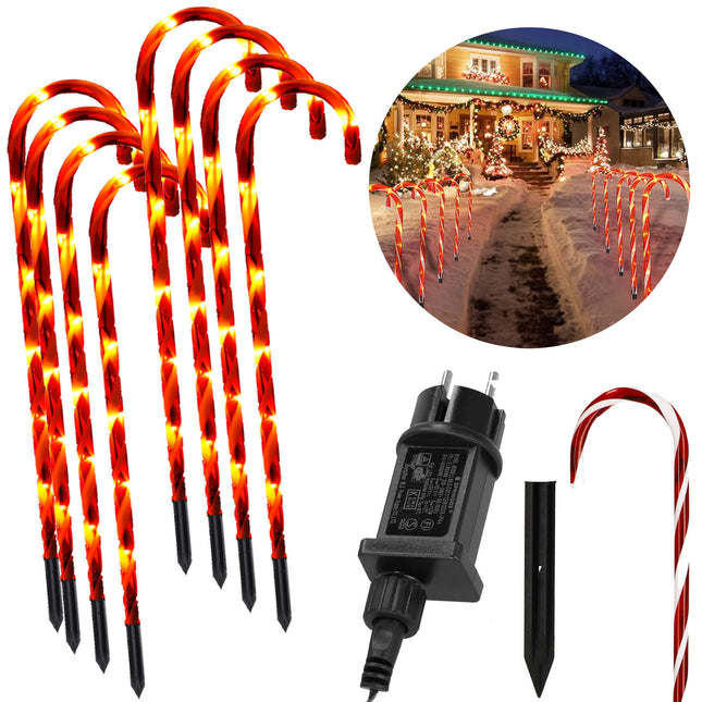 Snoepstokken | Zuurstokken |  Kerstversiering | Led | 8 Stuks