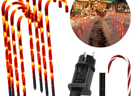 Snoepstokken | Zuurstokken |  Kerstversiering | Led | 8 Stuks