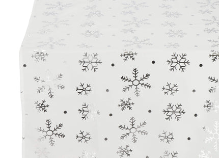 Tafelkleed -Kerst - Sneeuwvlokken- Wit - Polyester - 220 x140 CM