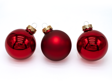 Kerstballen Glas | 30 Stuks | Mix | Glas | Mat | Glans | Rood |