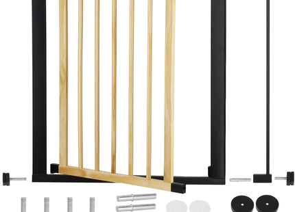 Traphekje | 75 - 89 cm | Traphek | Veiligheidshekje | Metaal | Hout | Zwart/Bruin