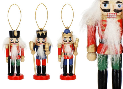 Notenkraker Kerst | Houten Soldaat | Kerstversiering | 3 Stuks | Multicolor | 8 cm