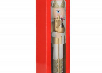 Notenkraker Kerst | 38 cm | Goud/Wit