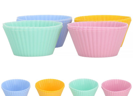 Cupcake Vormpjes | Siliconen Bakvormen | 12 Stuks | Multicolor
