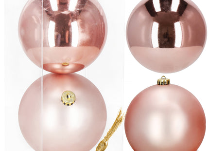 Kerstballen | 2 Stuks | 15 cm | Rose Goud