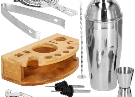 Cocktail Set | 12-Delige Cocktail Shaker Set | RVS | Zilverkleurig
