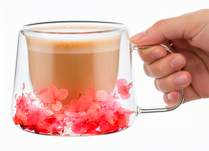 Dubbelwandig glas - Thermisch glas - Koffieglas - Thee glas - Warme en Koude dranken -180 ML