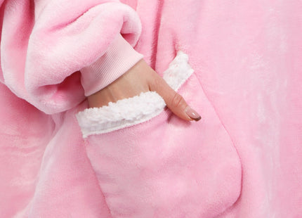 Hoodie Deken | Deken Met Mouwen | One Size | Roze