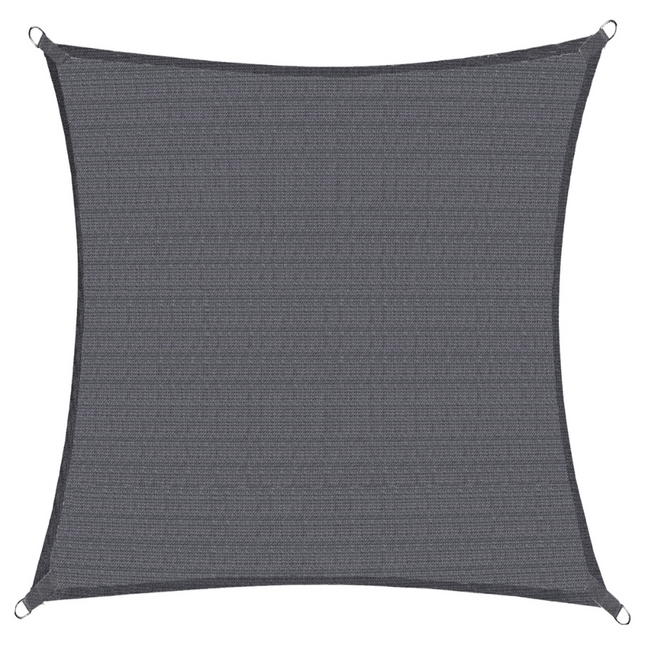 Schaduwdoek | Zonnezeil | Vierkant | 3 x 3 m | 90% Schaduw | Donker Grijs