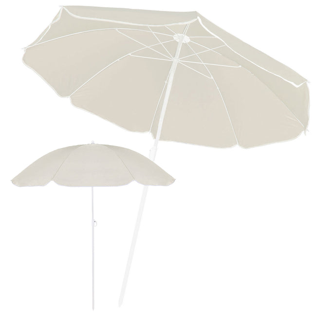 Parasol | Strand Parasol | Parasols | Opvouwbaar | 160 cm | Lichtgrijs | Metaal