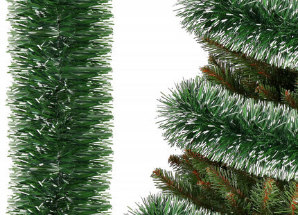 Kerstslinger | Guirlande | 6 m | Donkergroen/Wit