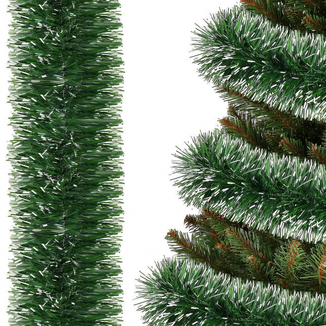 Kerstslinger | Guirlande | 6 m | Donkergroen/Wit