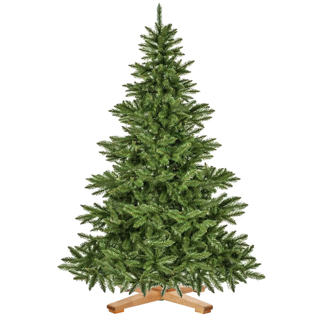 Kunstkerstboom | Premium Royal | Natuurlijk Sparrenhout | 220 cm | Zonder Verlichting | Houten Standaard