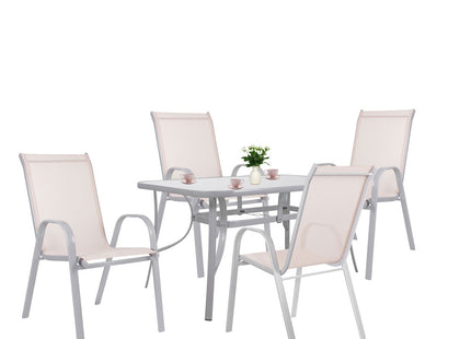 Tuinset | Tuinset 4 Persoons | Tuinsets | Tuintafel & Tuinstoelen | 4 Personen | Grijs/Beige