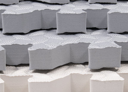 Speelmat | Speelmat Foam | Puzzelmat | Figuren | 9 Puzzelstukken | Crème / Grijs | 230 x 120 cm