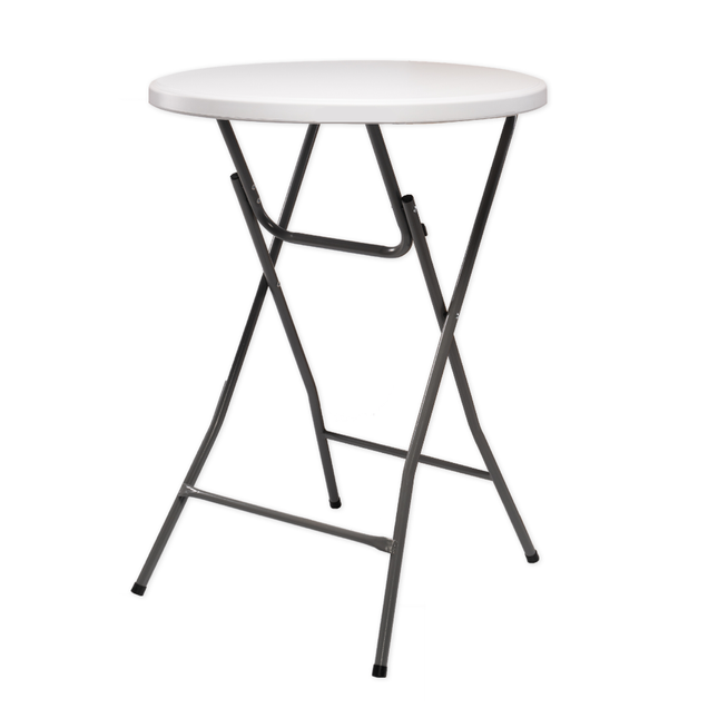 Statafel - Horeca Kwaliteit - Inklapbaar - Met vergrendeling - Extra Stevig - Wit - Ø 80x110cm
