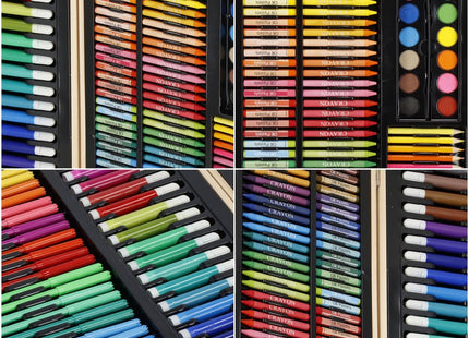 Tekendoos | Tekenkoffer | 199 Delig | 52,5 x 30 x 4,5 cm | Hout