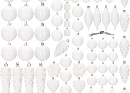 Kerstballen | 72 Stuks | Wit