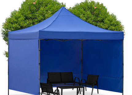 Partytent - 300x300xcm - Hoogte Verstelbaar - PVC - Polyester - Harmonica- Frame - Blauw
